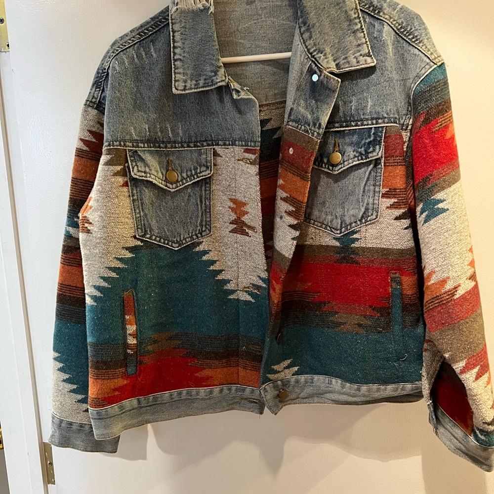 Vintage Denim Aztec Jacket